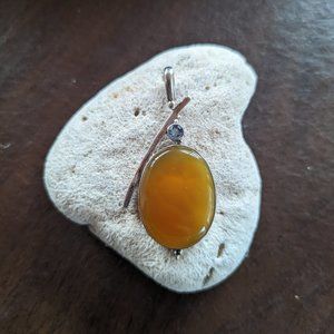 Sterling Silver Agate Pendant